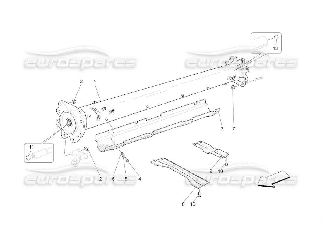 a part diagram from the maserati quattroporte m139 (2005-2013) parts catalogue