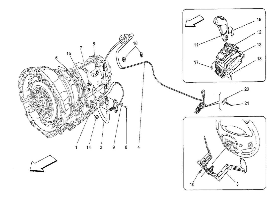 a part diagram from the maserati quattroporte m156 (2014 onwards) parts catalogue