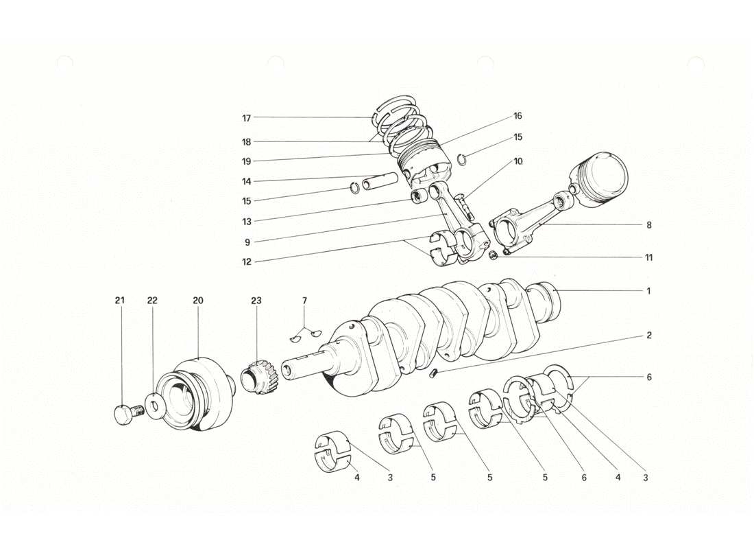 a part diagram from the Ferrari 208 GTB GTS parts catalogue