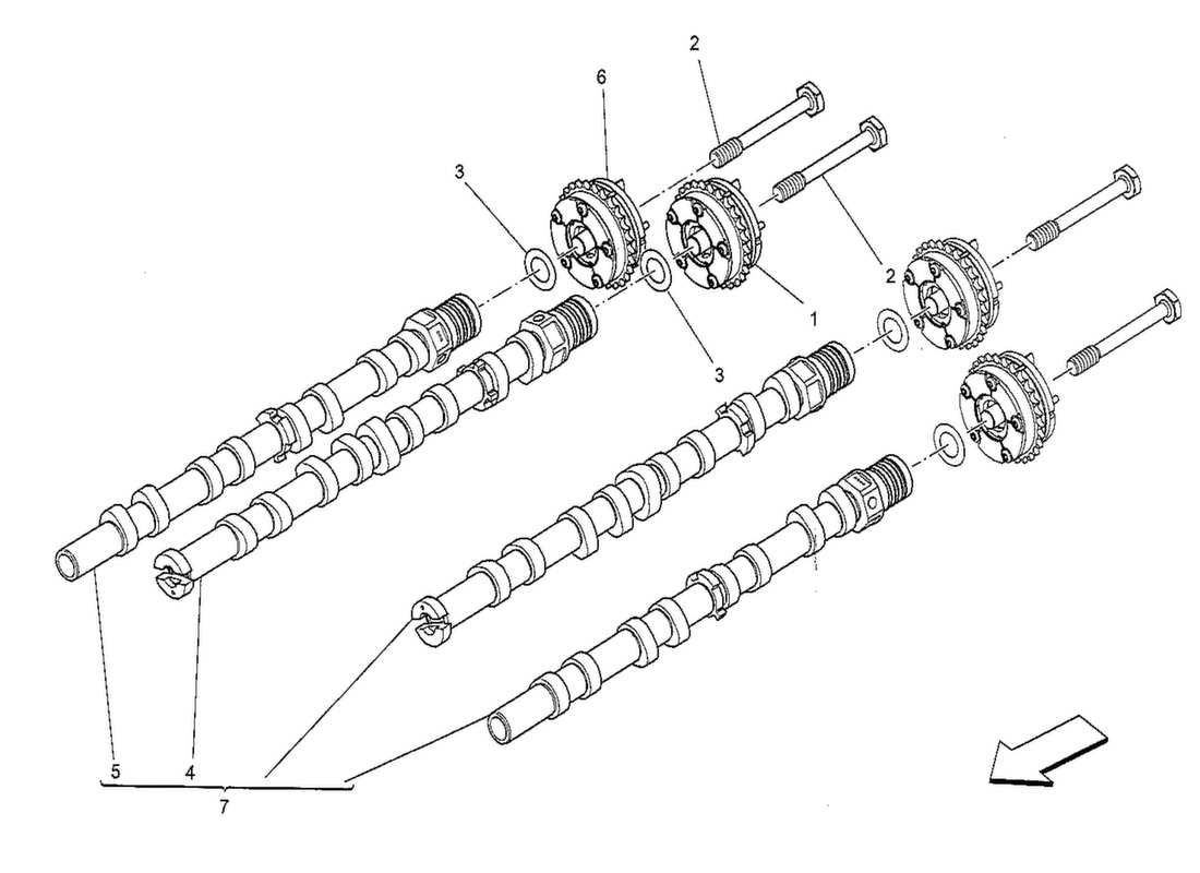 a part diagram from the maserati quattroporte m156 (2014 onwards) parts catalogue