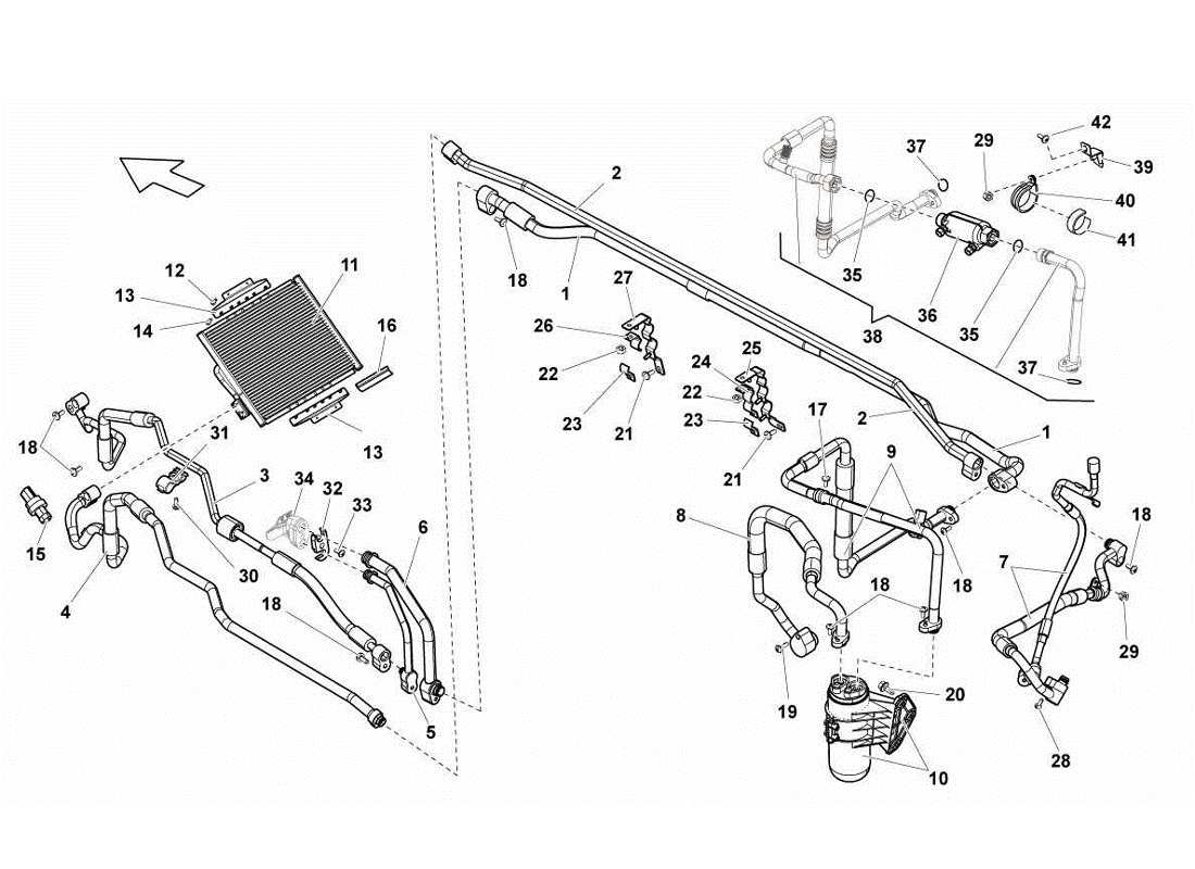 a part diagram from the Lamborghini Gallardo LP570-4s Perform parts catalogue