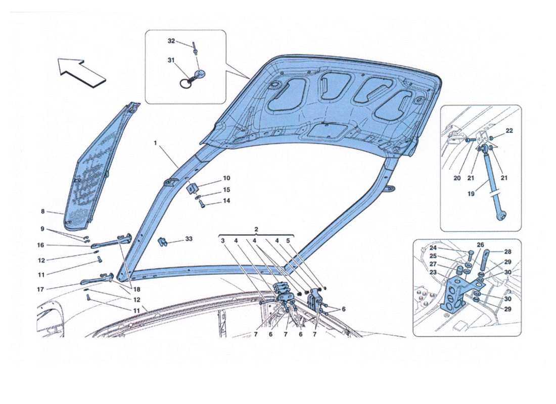 a part diagram from the Ferrari 458 Challenge parts catalogue