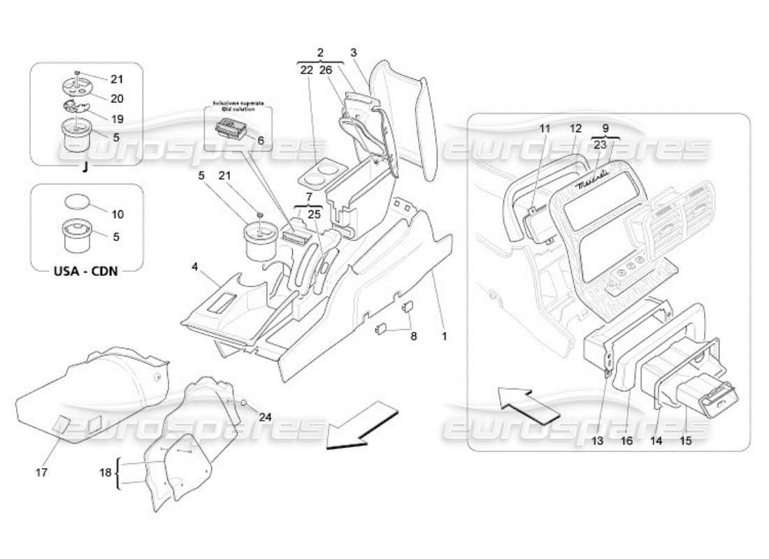 a part diagram from the maserati quattroporte m139 (2005-2013) parts catalogue