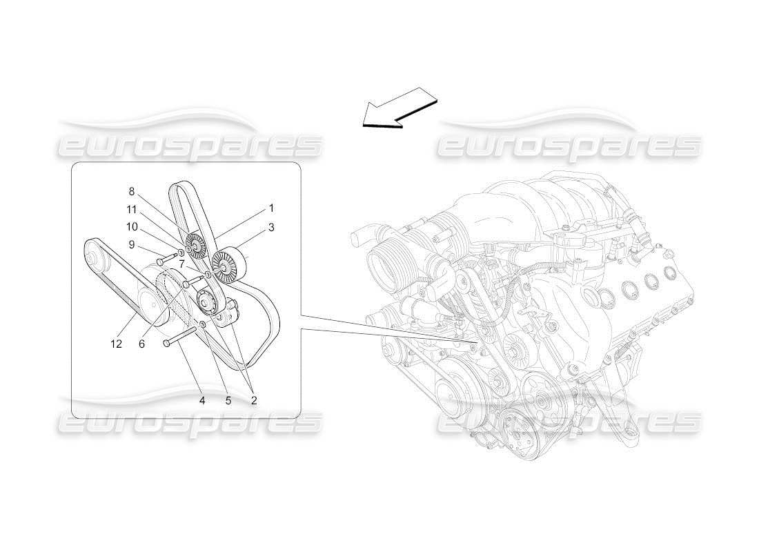 a part diagram from the maserati qtp. (2010) 4.2 auto parts catalogue