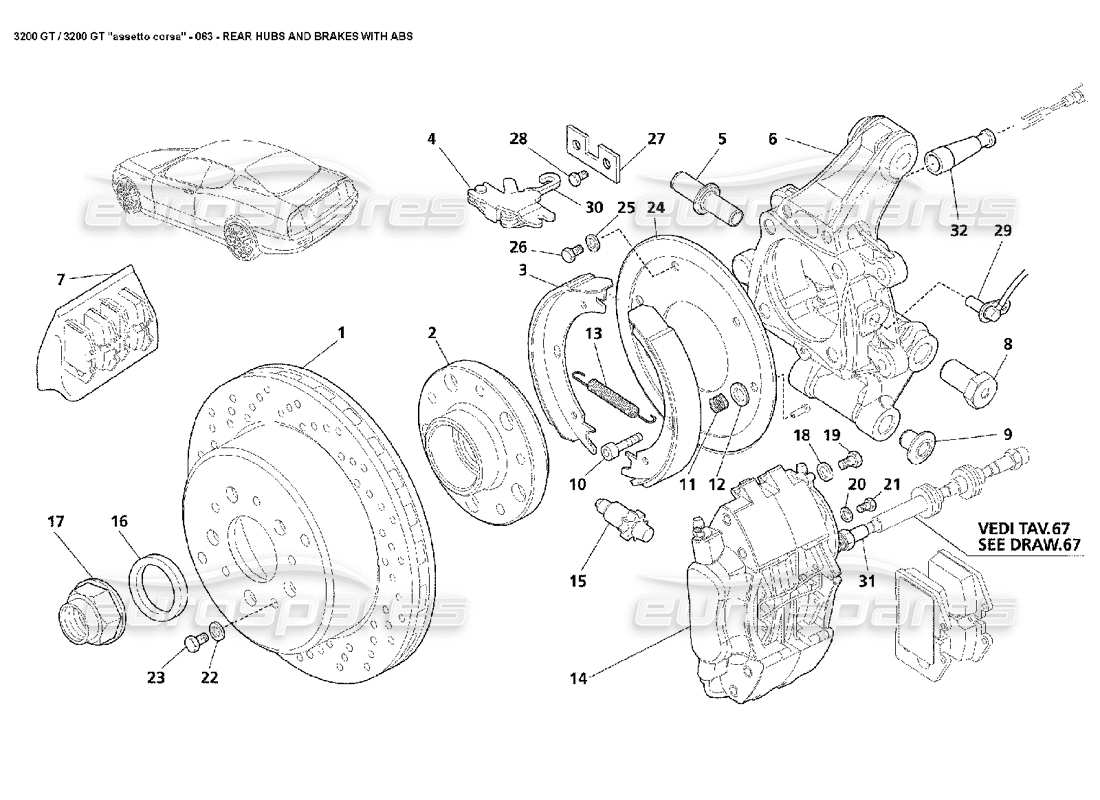 a part diagram from the maserati 3200 parts catalogue