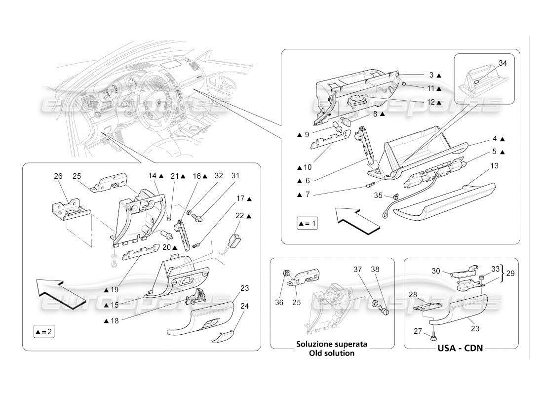a part diagram from the maserati qtp. (2007) 4.2 auto parts catalogue