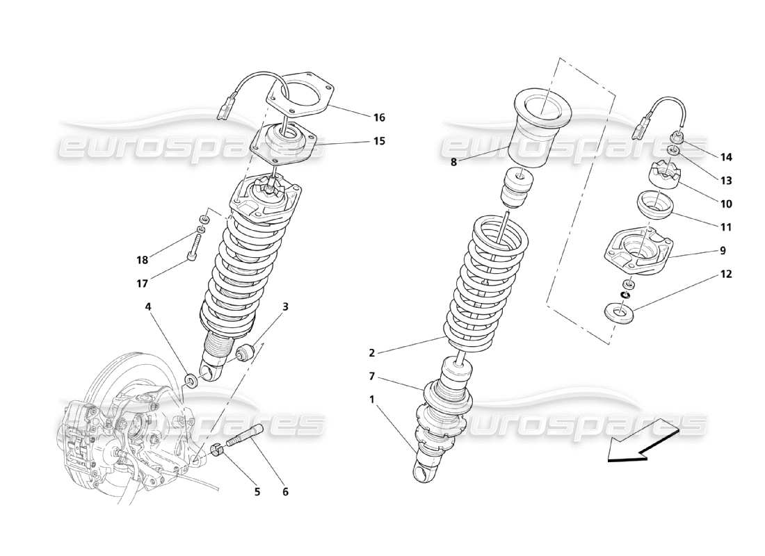a part diagram from the maserati quattroporte m139 (2005-2013) parts catalogue