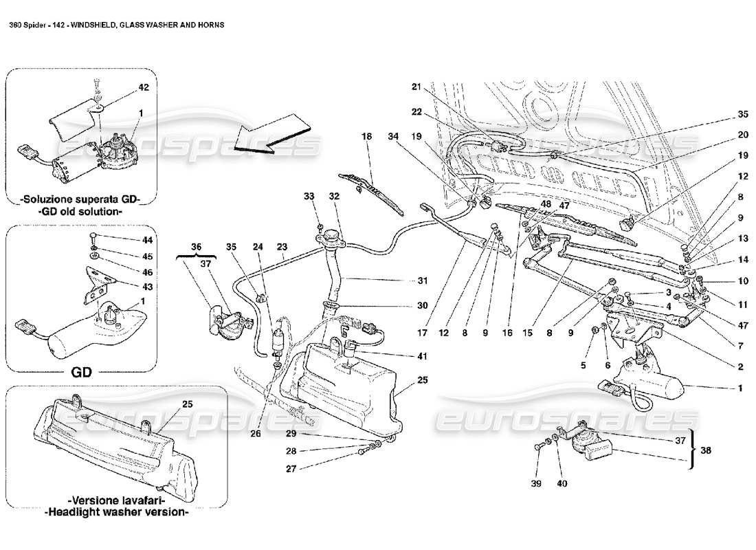 a part diagram from the ferrari 360 parts catalogue