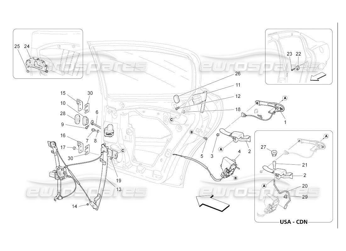 a part diagram from the maserati qtp. (2007) 4.2 auto parts catalogue