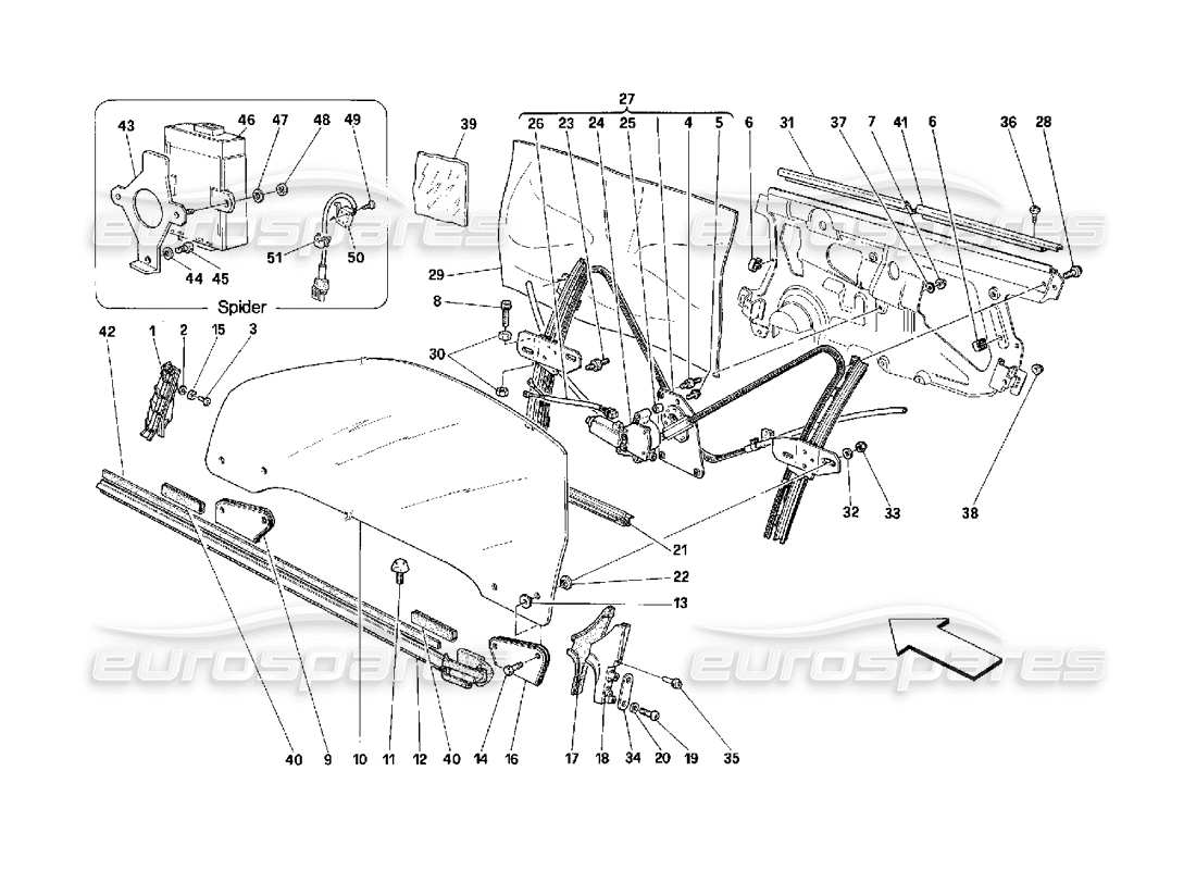 a part diagram from the ferrari 348 (2.7 motronic) parts catalogue