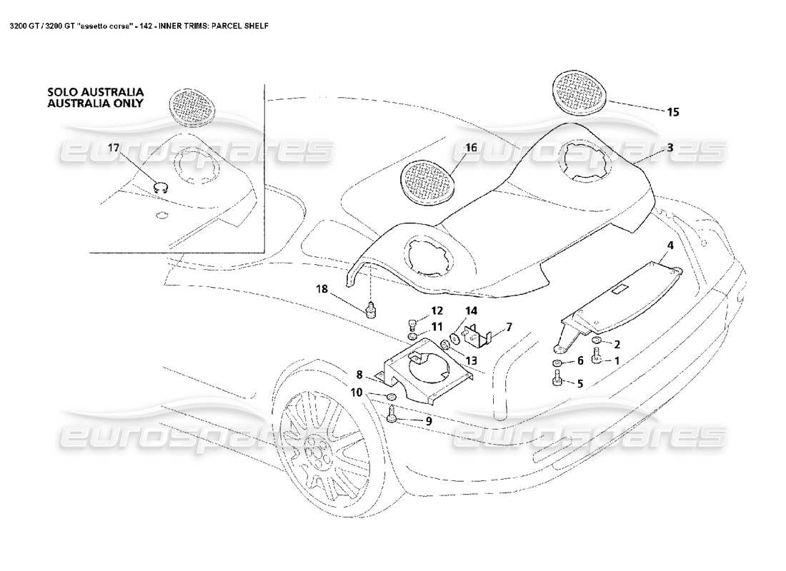 a part diagram from the Maserati 3200 GT/GTA/Assetto Corsa parts catalogue