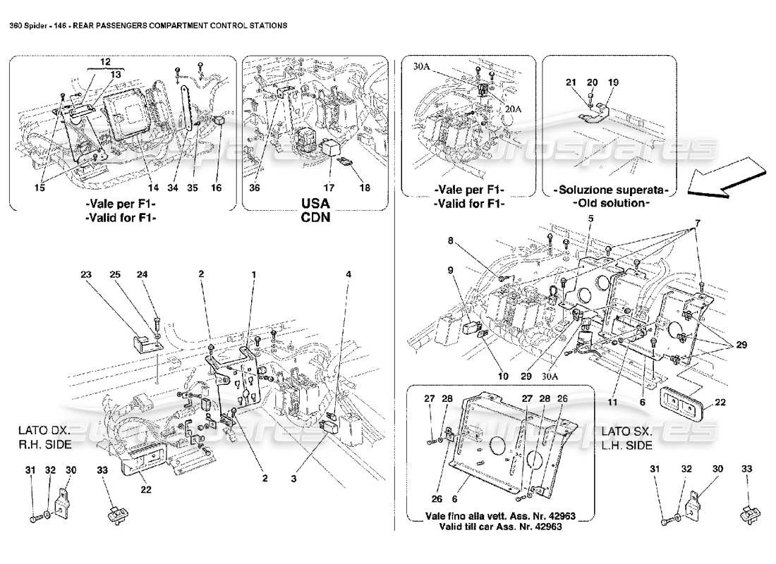 a part diagram from the ferrari 360 parts catalogue
