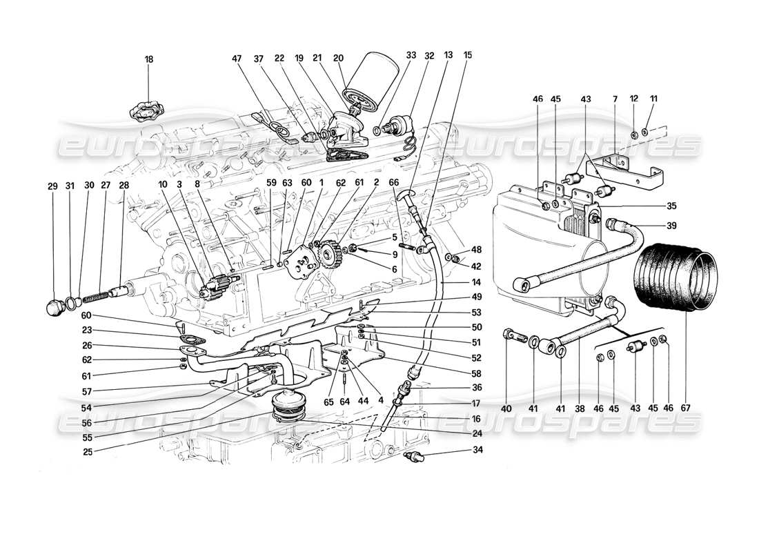 a part diagram from the Ferrari 308 (1981) GTBi/GTSi parts catalogue