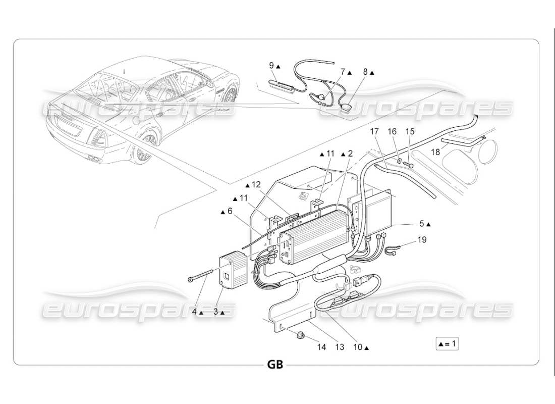 a part diagram from the maserati qtp. (2008) 4.2 auto parts catalogue