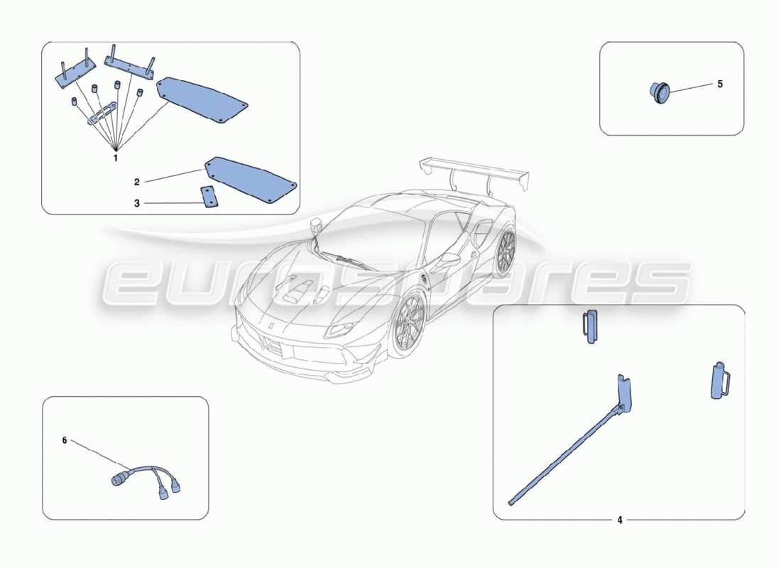 a part diagram from the Ferrari 488 Challenge parts catalogue
