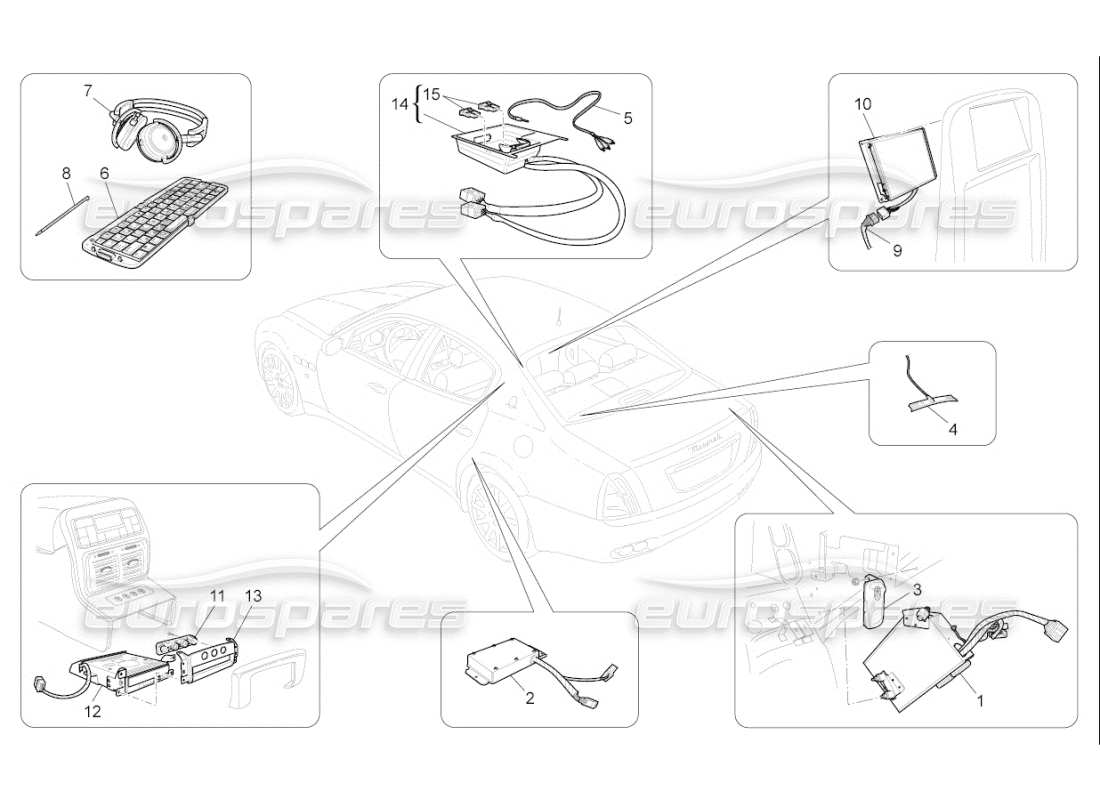 a part diagram from the maserati qtp. (2008) 4.2 auto parts catalogue