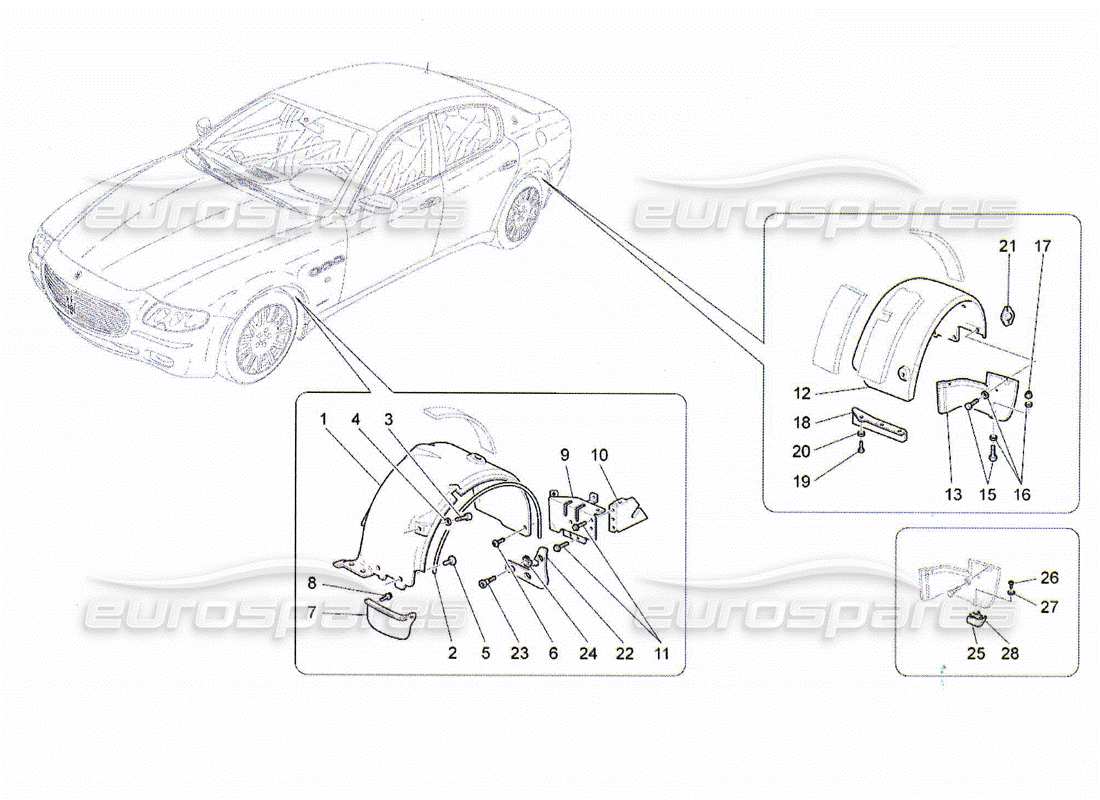 a part diagram from the maserati quattroporte m139 (2005-2013) parts catalogue