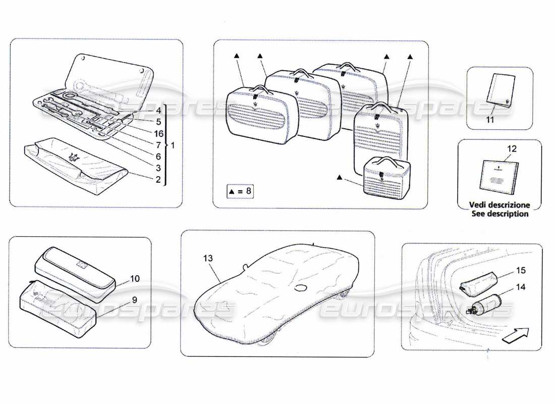 a part diagram from the maserati qtp. (2010) 4.7 parts catalogue