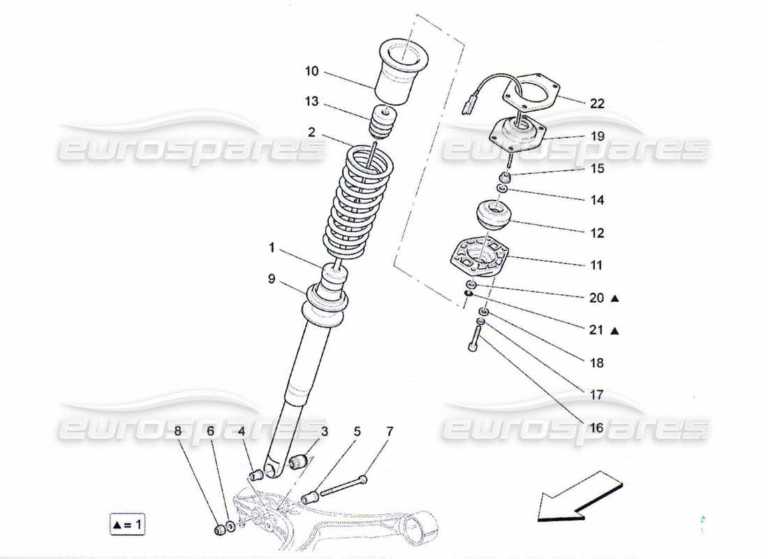 a part diagram from the maserati qtp. (2010) 4.7 parts catalogue