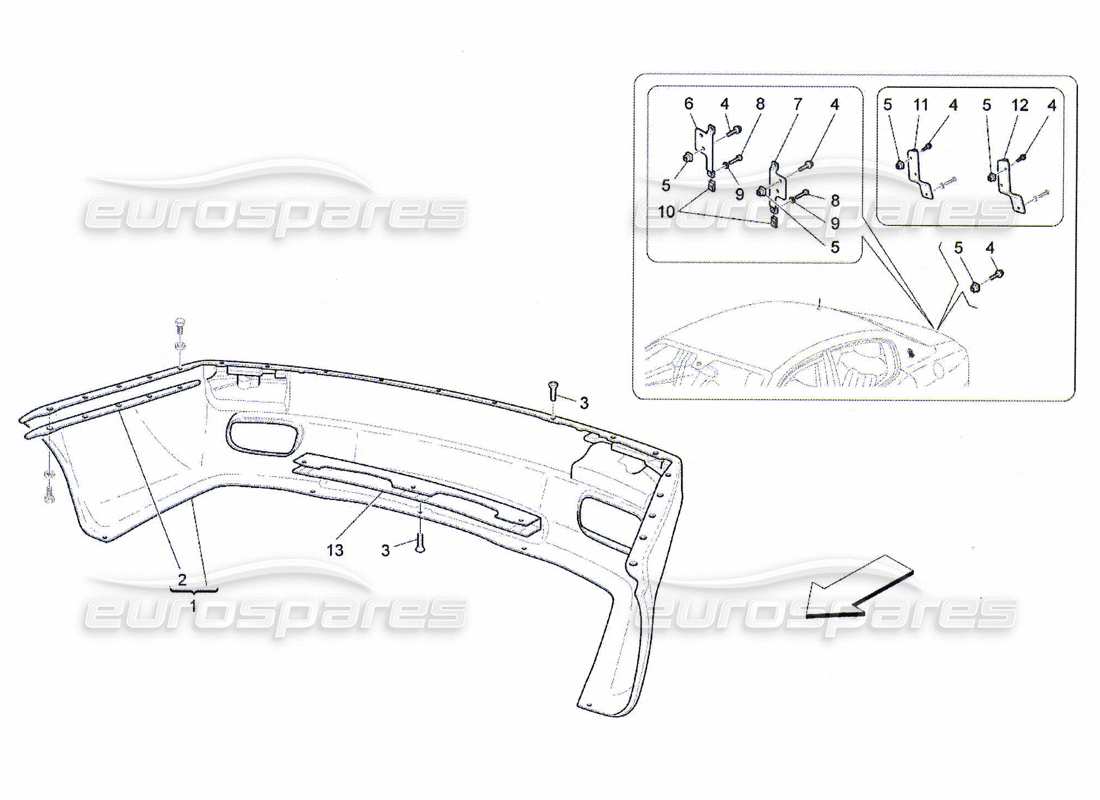 a part diagram from the maserati quattroporte m139 (2005-2013) parts catalogue