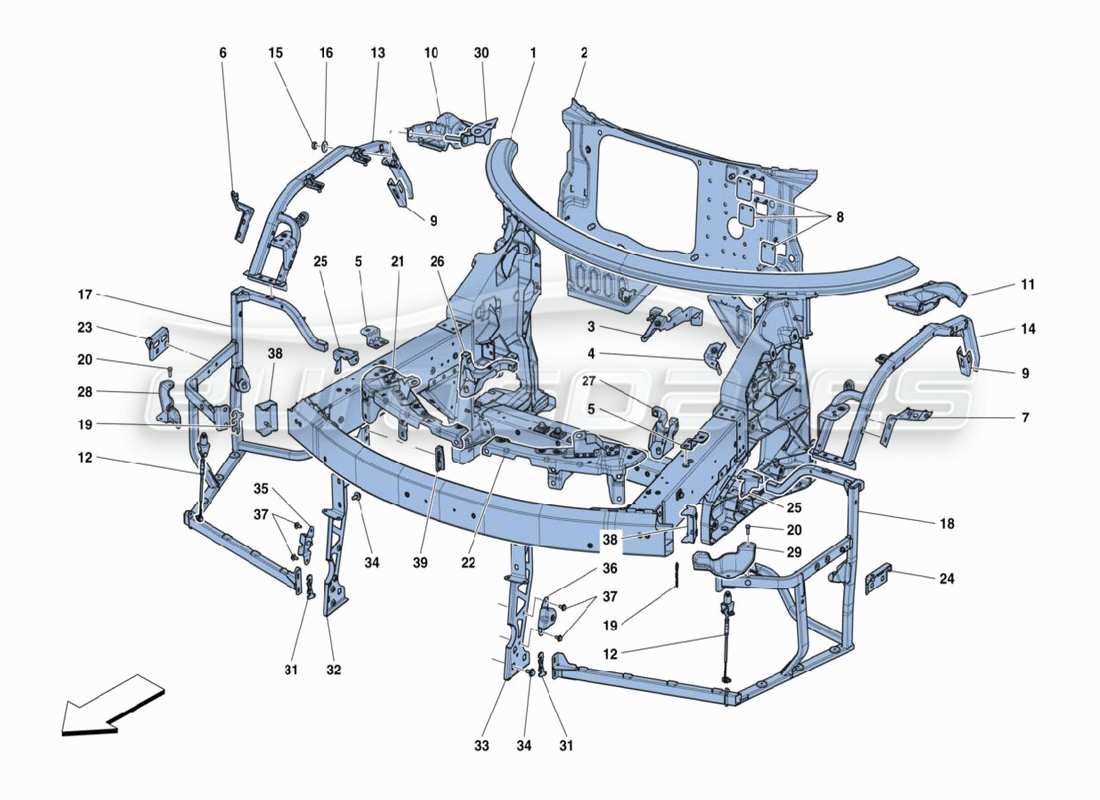 a part diagram from the Ferrari 488 Challenge parts catalogue