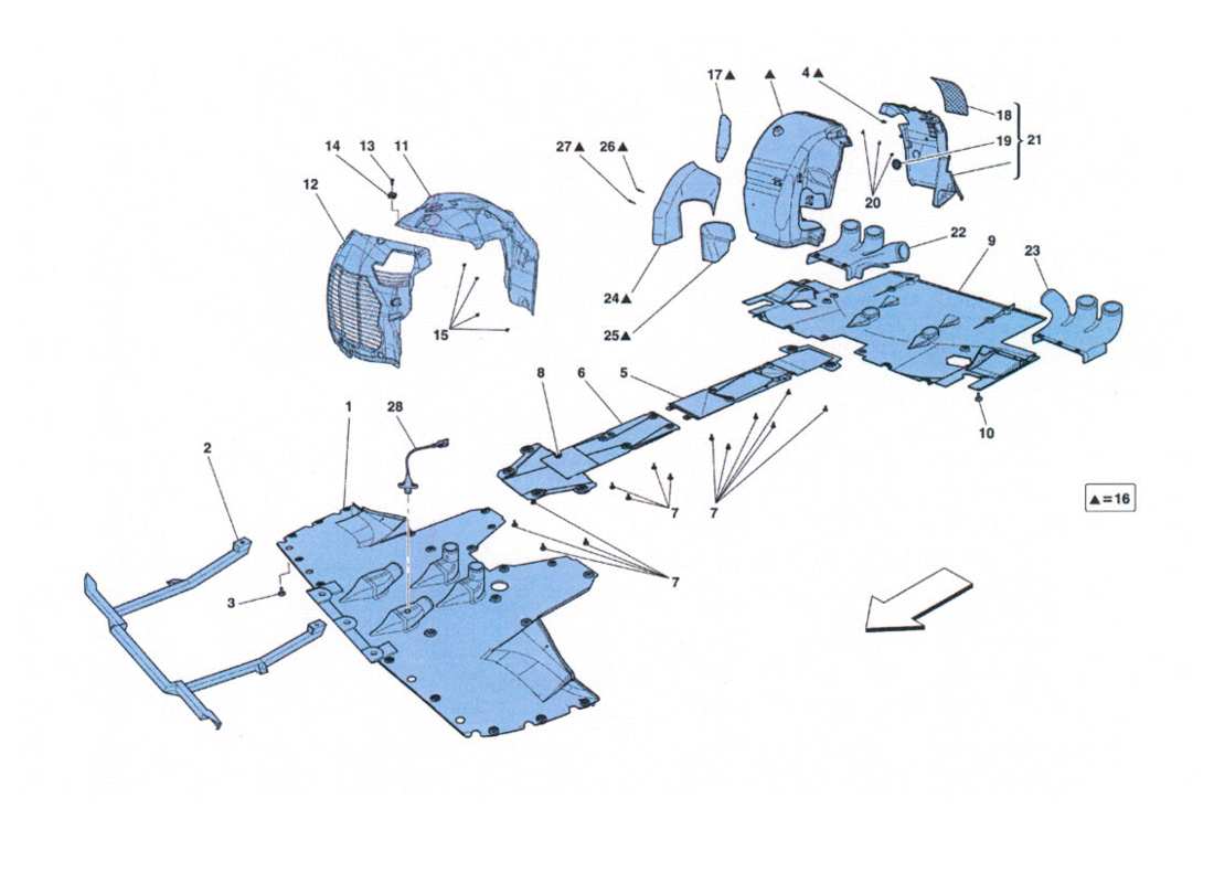 a part diagram from the ferrari 458 parts catalogue