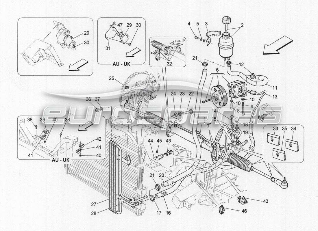 VIEW PARTS DIAGRAMS FROM THE MASERATI GRANCABRIO PARTS CATALOGUE a part diagram from the maserati grancabrio parts catalogue