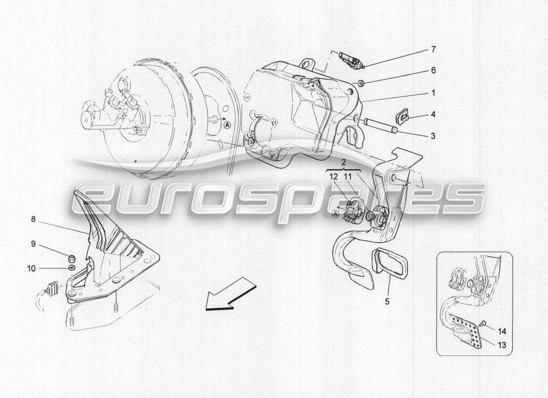 a part diagram from the maserati grancabrio parts catalogue
