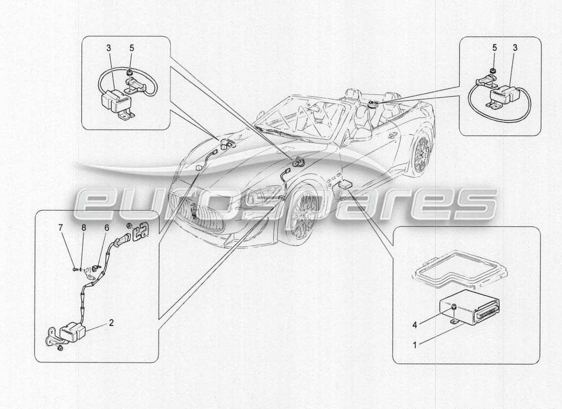 a part diagram from the maserati grancabrio mc centenario parts catalogue