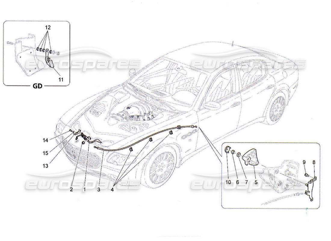 a part diagram from the maserati quattroporte m139 (2005-2013) parts catalogue