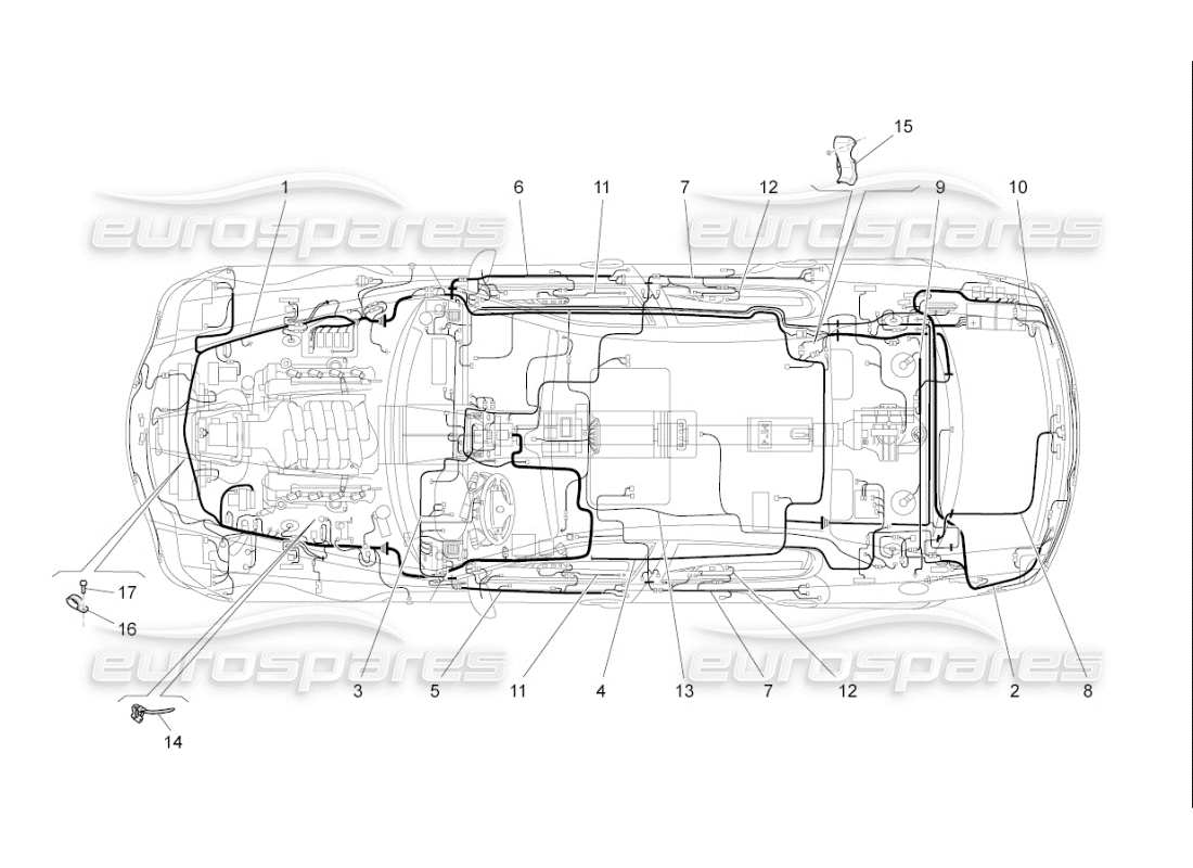 a part diagram from the maserati qtp. (2008) 4.2 auto parts catalogue