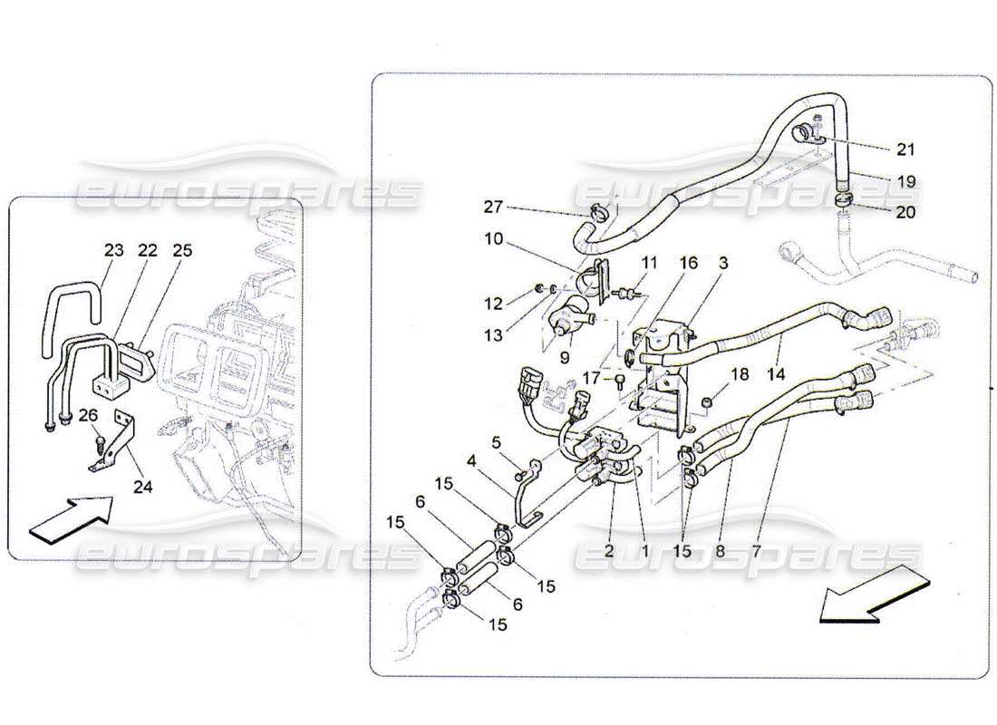a part diagram from the maserati quattroporte m139 (2005-2013) parts catalogue
