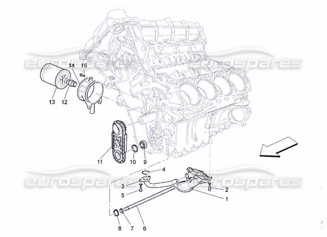 a part diagram from the maserati qtp. (2010) 4.2 parts catalogue