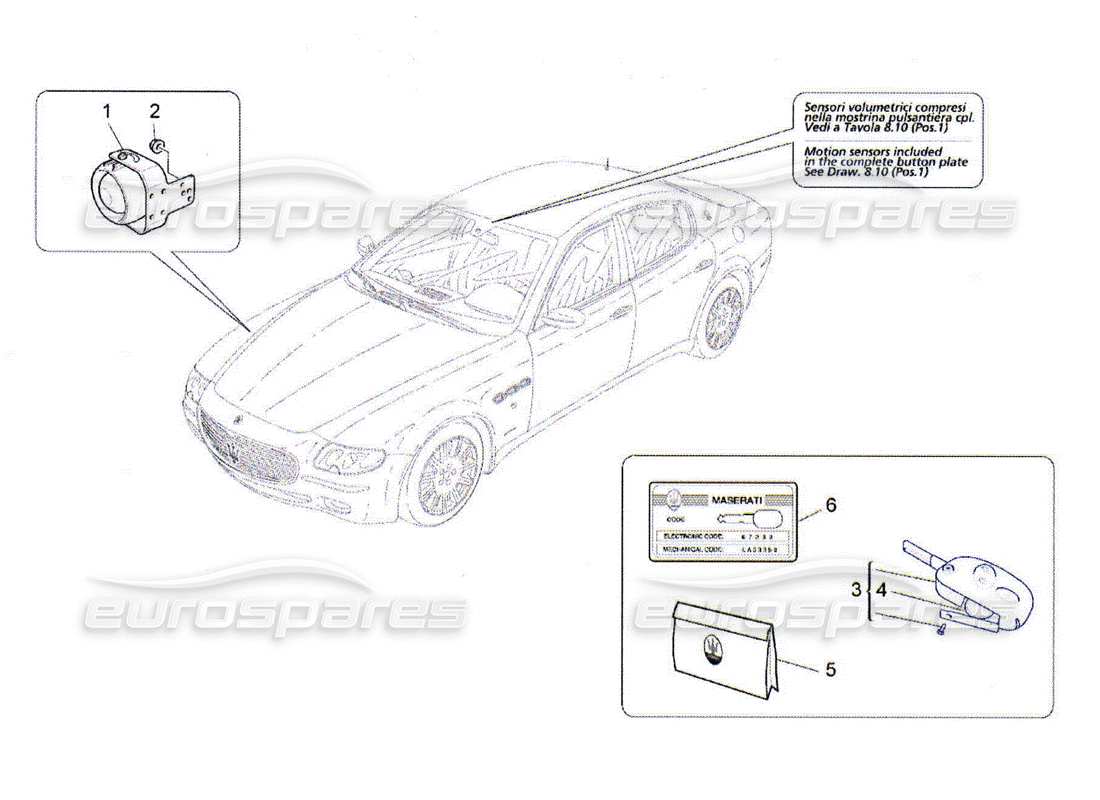 a part diagram from the maserati qtp. (2010) 4.2 parts catalogue