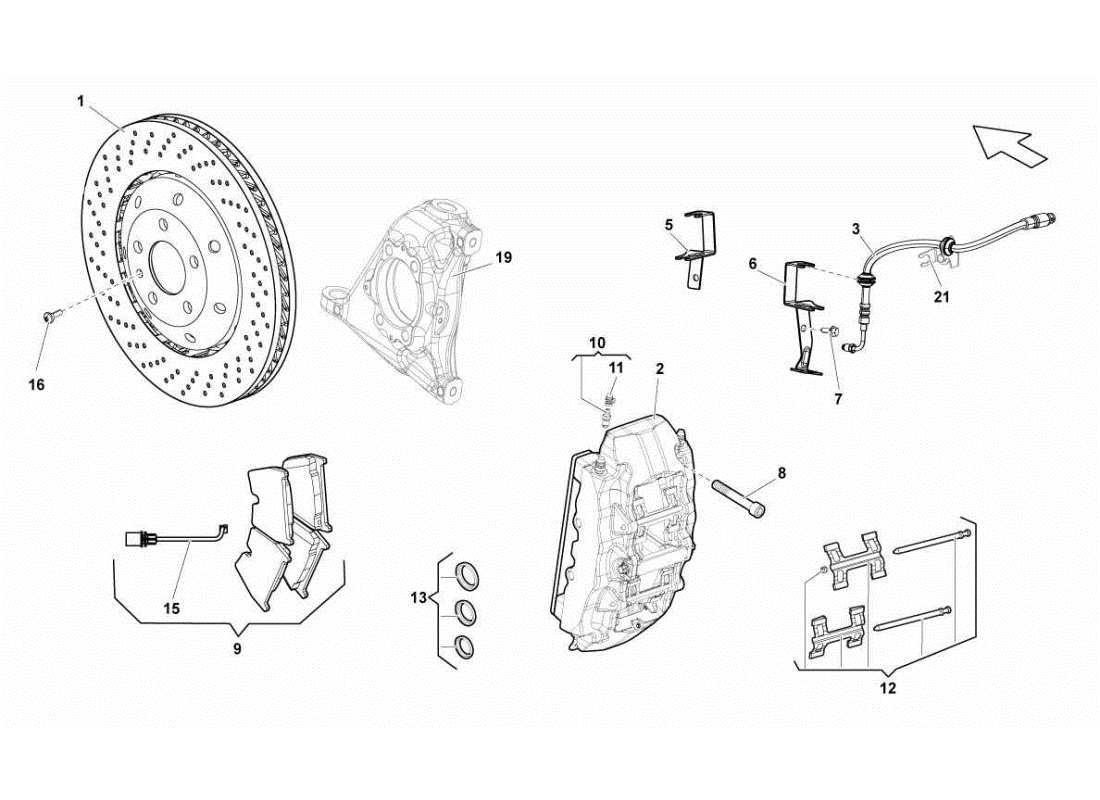 a part diagram from the lamborghini gallardo sts ii sc parts catalogue