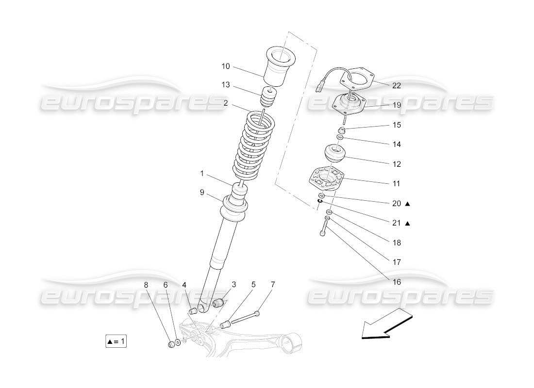 a part diagram from the maserati quattroporte m139 (2005-2013) parts catalogue