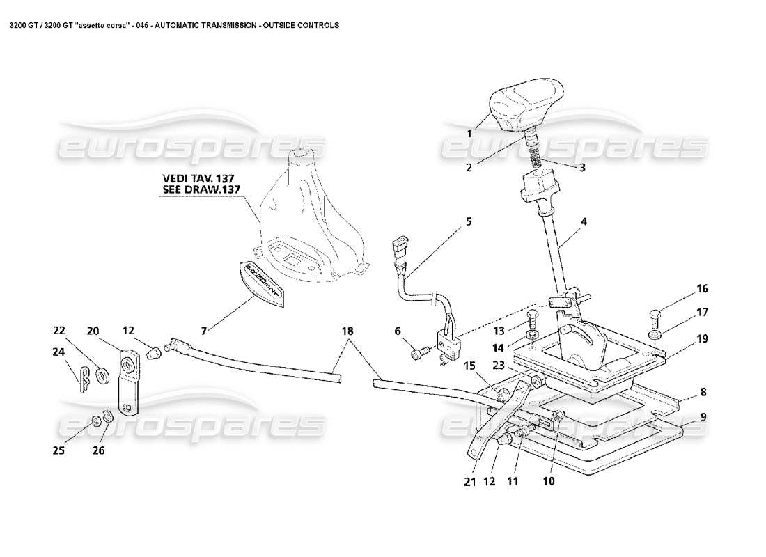 a part diagram from the maserati 3200 parts catalogue