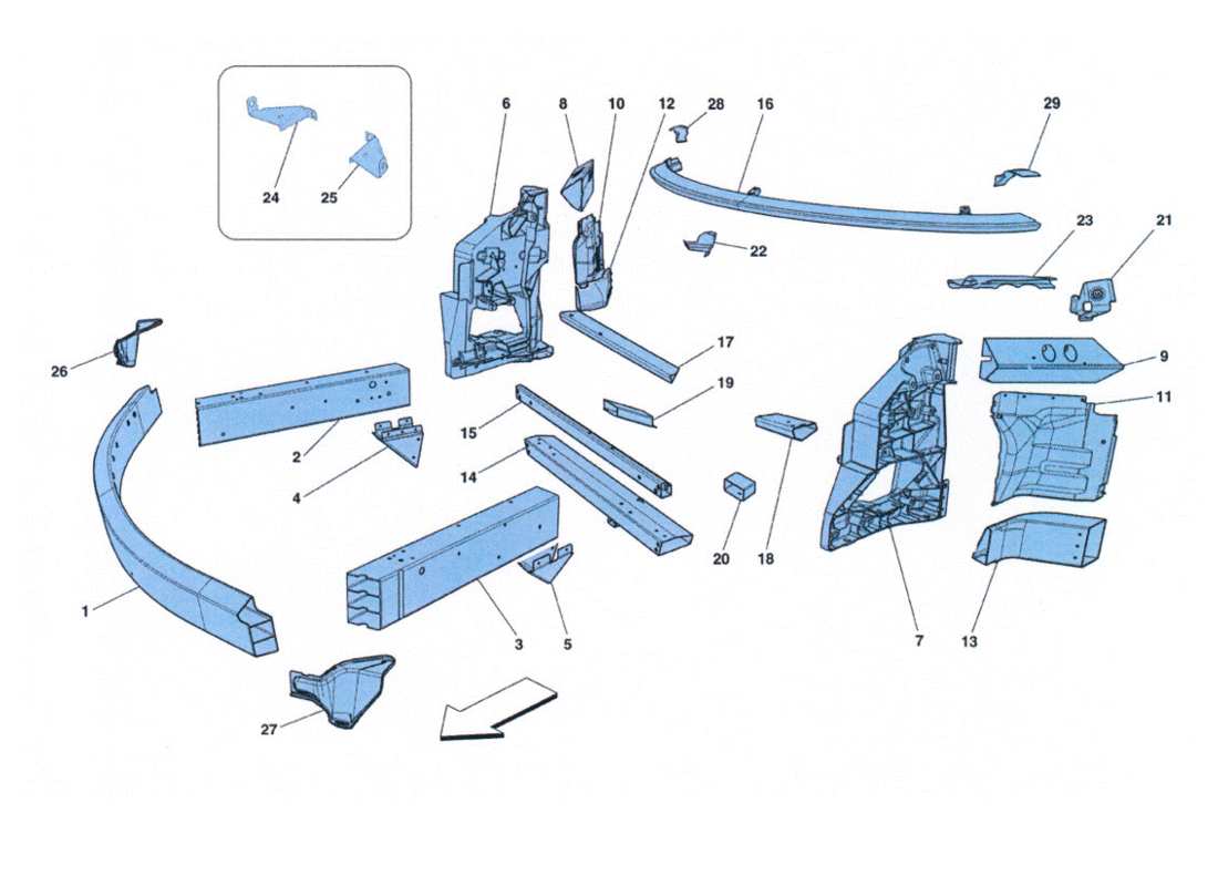 a part diagram from the ferrari 458 challenge parts catalogue