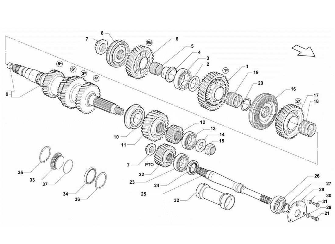 a part diagram from the Lamborghini Gallardo LP560-4s update parts catalogue