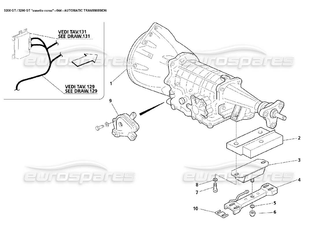 VIEW PARTS DIAGRAMS FROM THE MASERATI 3200 PARTS CATALOGUE a part diagram from the maserati 3200 parts catalogue