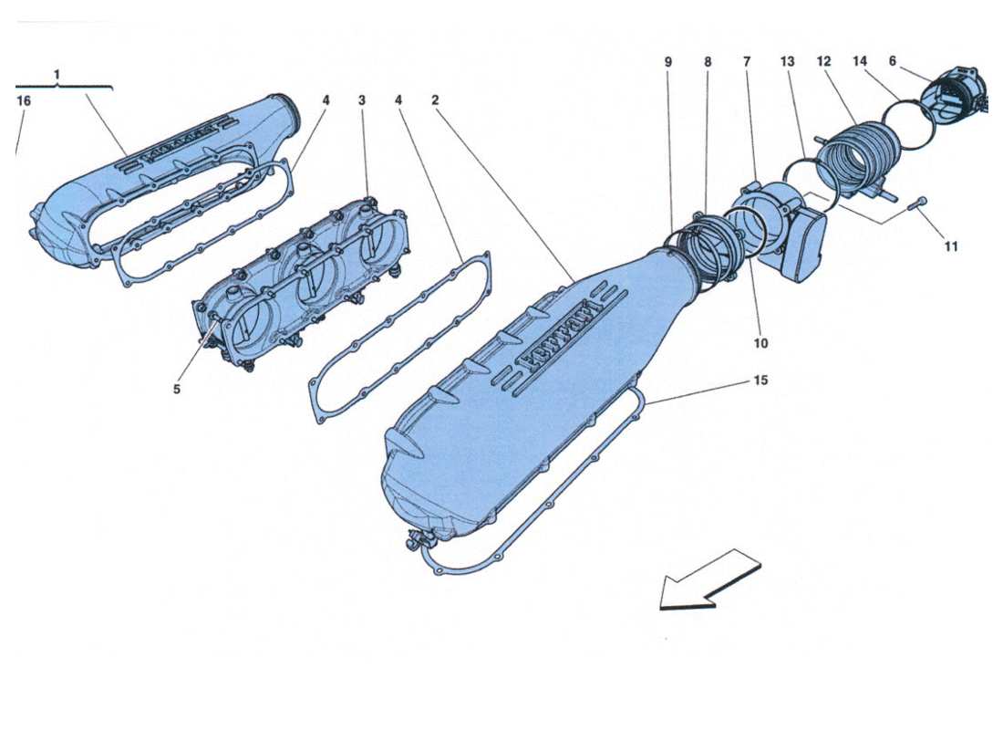 a part diagram from the ferrari 458 parts catalogue