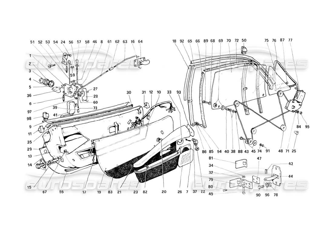 a part diagram from the Ferrari 308 (1981) GTBi/GTSi parts catalogue