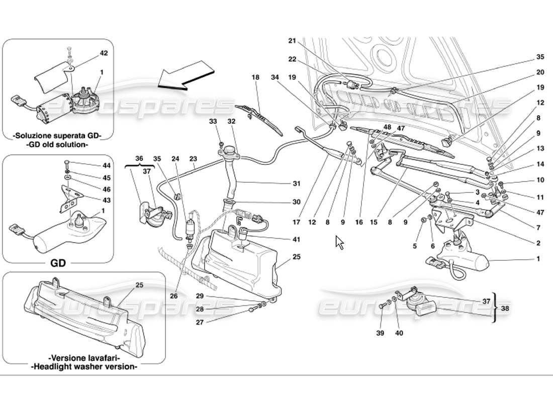 a part diagram from the ferrari 360 parts catalogue