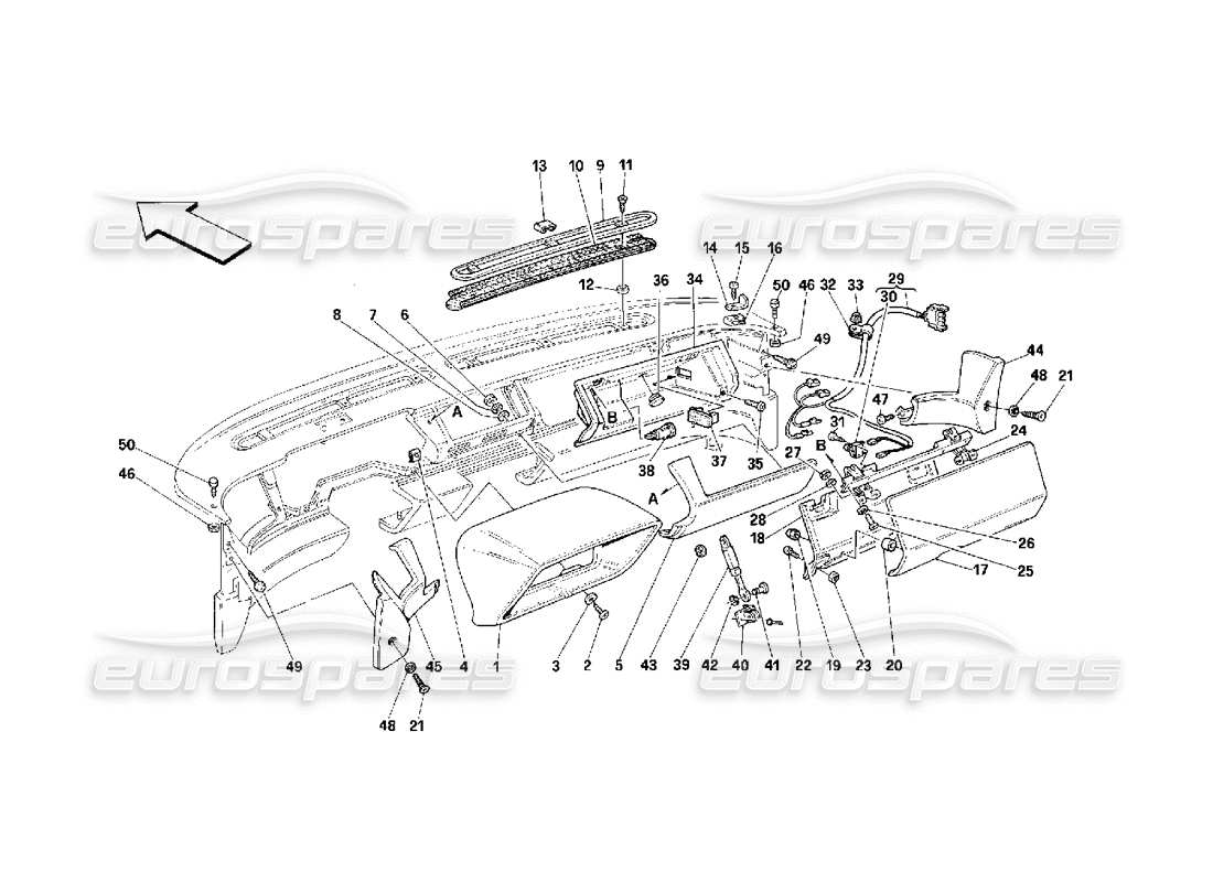 VIEW PARTS DIAGRAMS FROM THE FERRARI 348 PARTS CATALOGUE a part diagram from the ferrari 348 parts catalogue