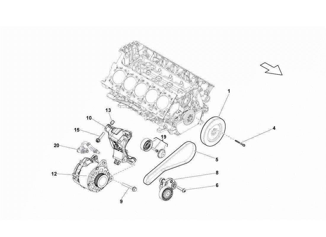 a part diagram from the Lamborghini Gallardo LP570-4s Perform parts catalogue