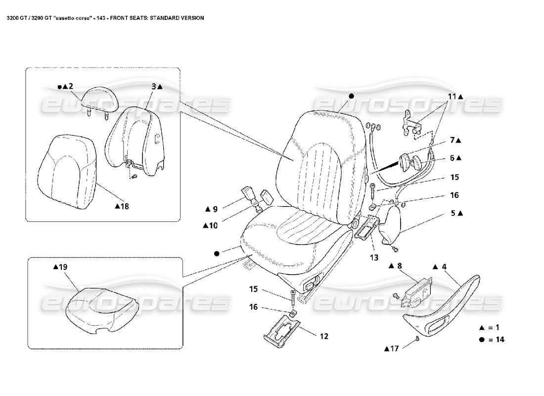 a part diagram from the maserati 3200 parts catalogue