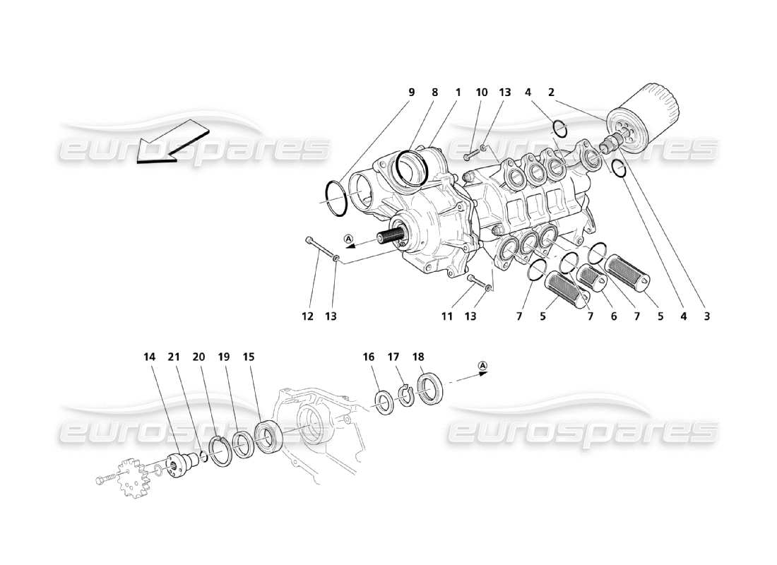 a part diagram from the maserati quattroporte m139 (2005-2013) parts catalogue