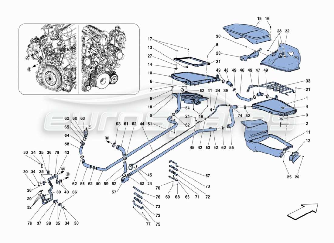 VIEW PARTS DIAGRAMS FROM THE FERRARI 488 PARTS CATALOGUE a part diagram from the ferrari 488 parts catalogue