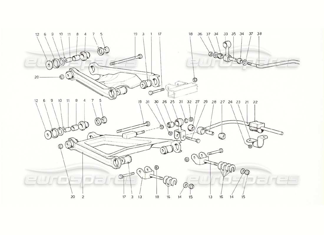 VIEW PARTS DIAGRAMS FROM THE FERRARI 308 PARTS CATALOGUE a part diagram from the ferrari 308 parts catalogue