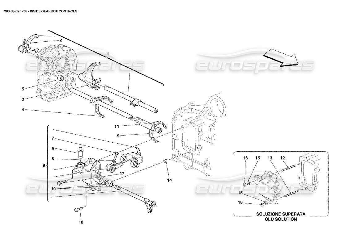 a part diagram from the Ferrari 360 Spider parts catalogue